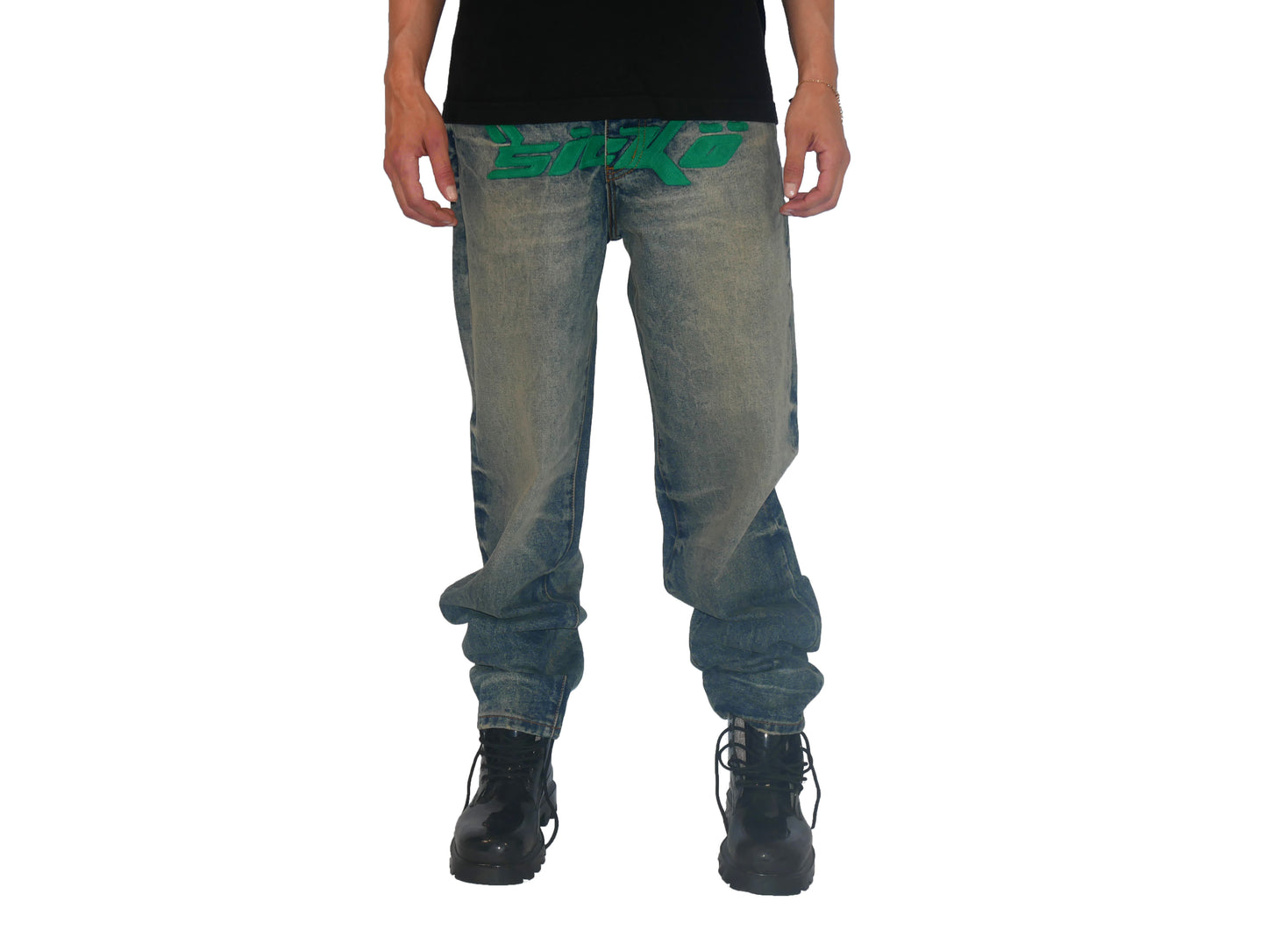 Sicko Denim Green on Indigo