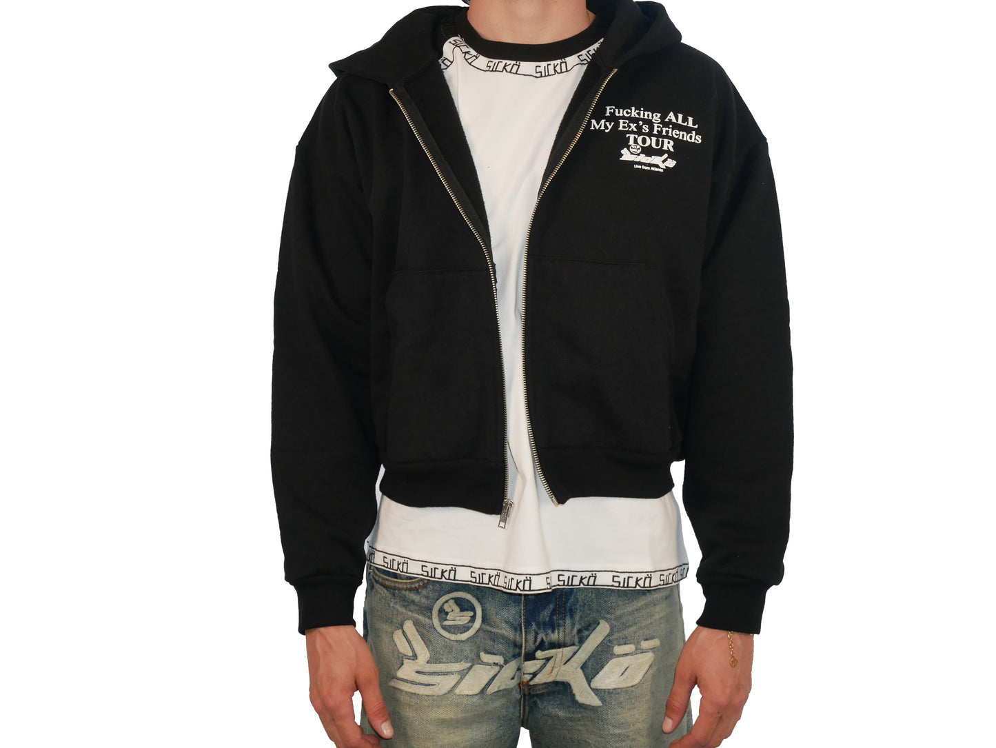 Sicko Exs Cropped Zip Hoodie