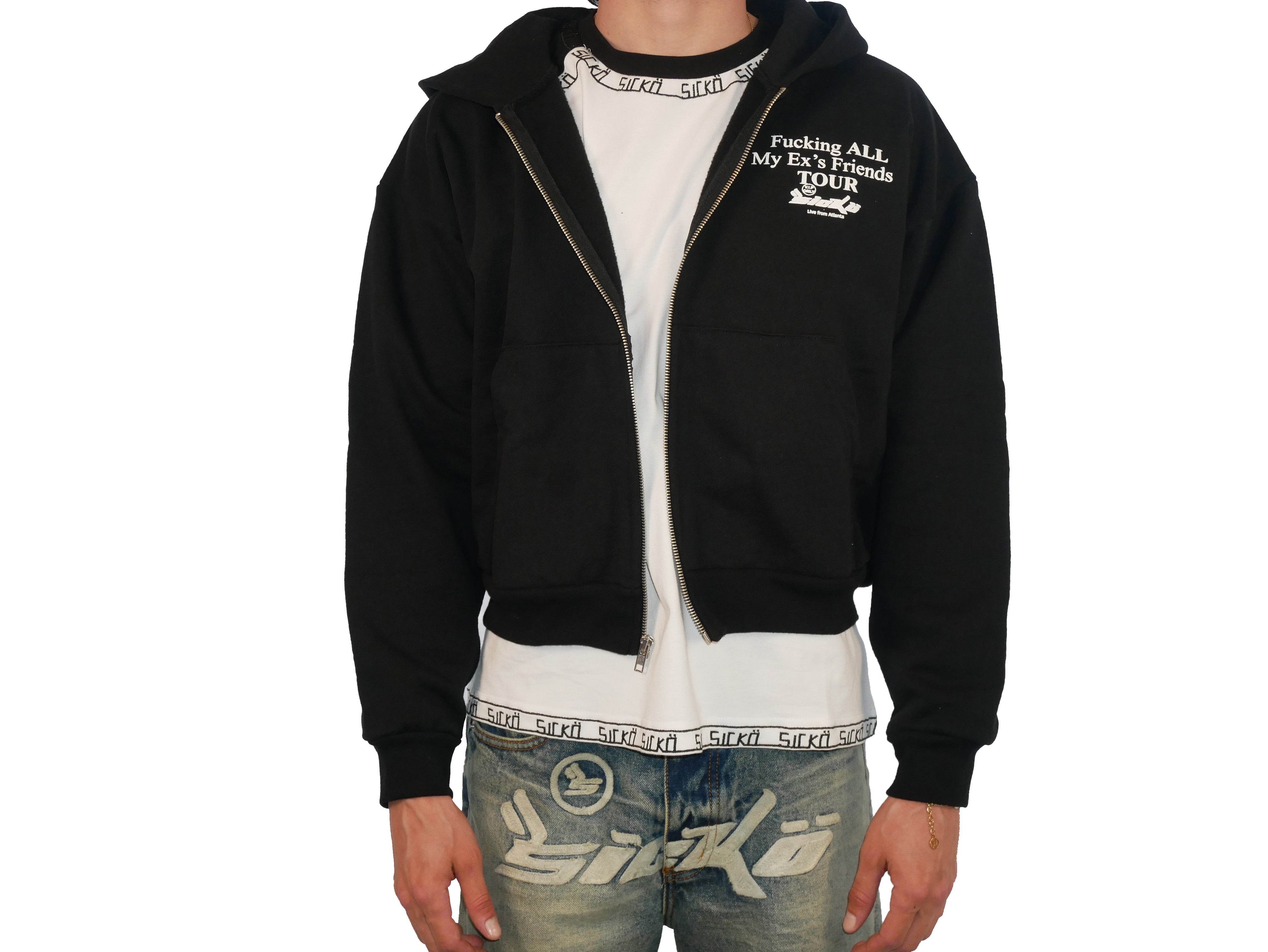 Sicko Exs Cropped Zip Hoodie - Hesperia