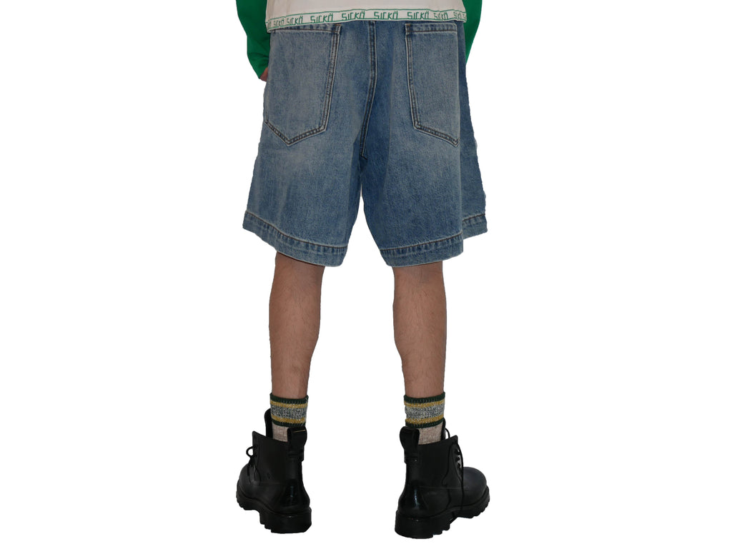 Sicko Baby Sicko Shorts Yellow On Indigo - Hesperia