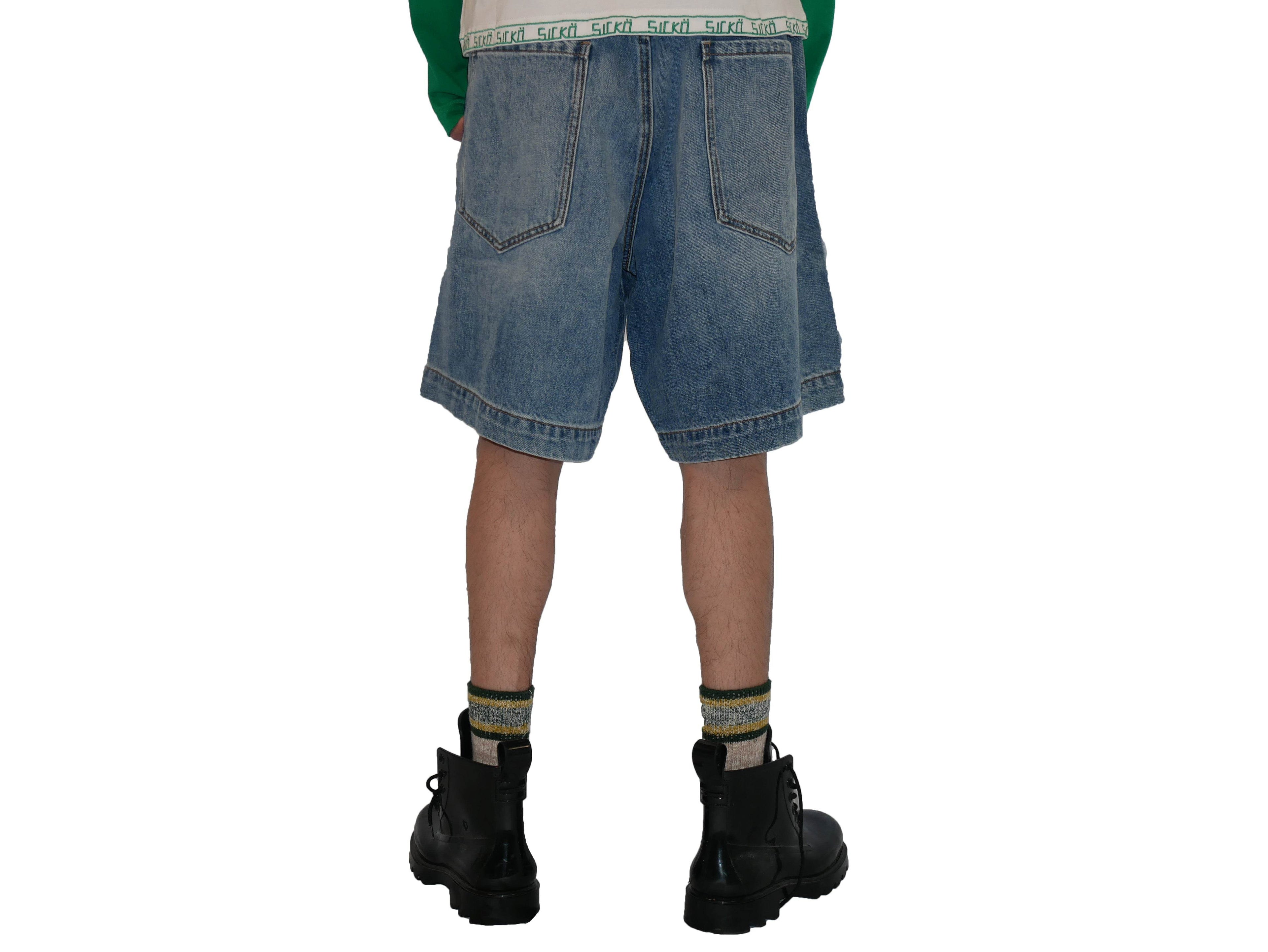 Sicko Baby Sicko Shorts Yellow On Indigo - Hesperia