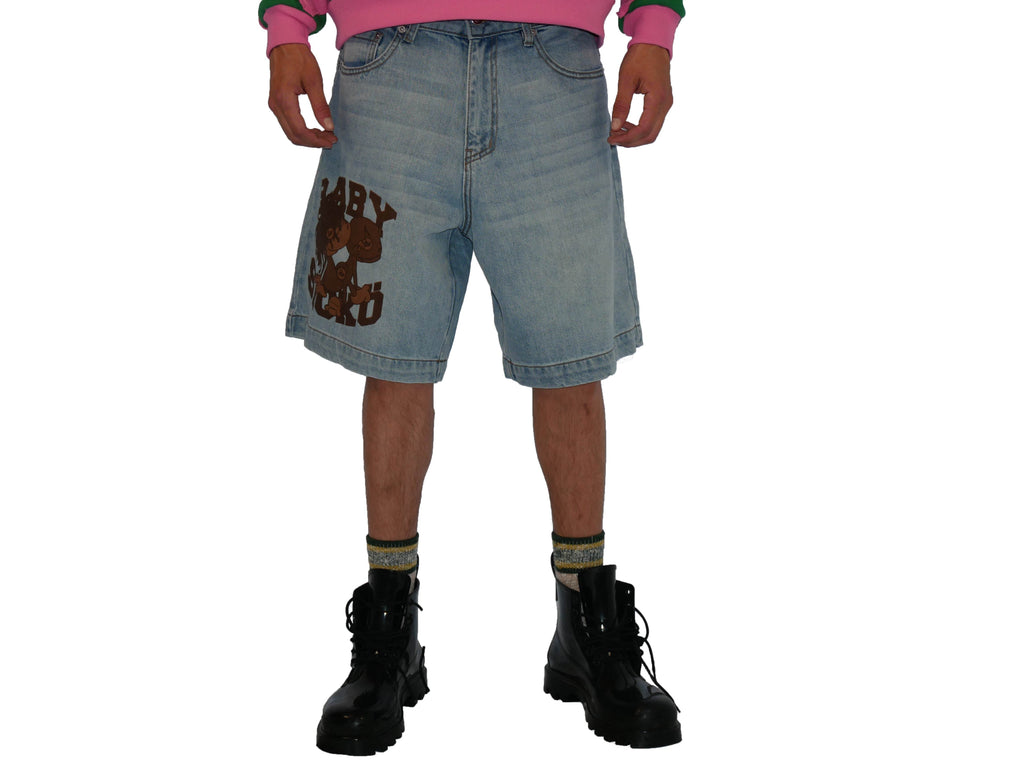 Sicko Baby Sicko Denim Shorts In Brown - Hesperia