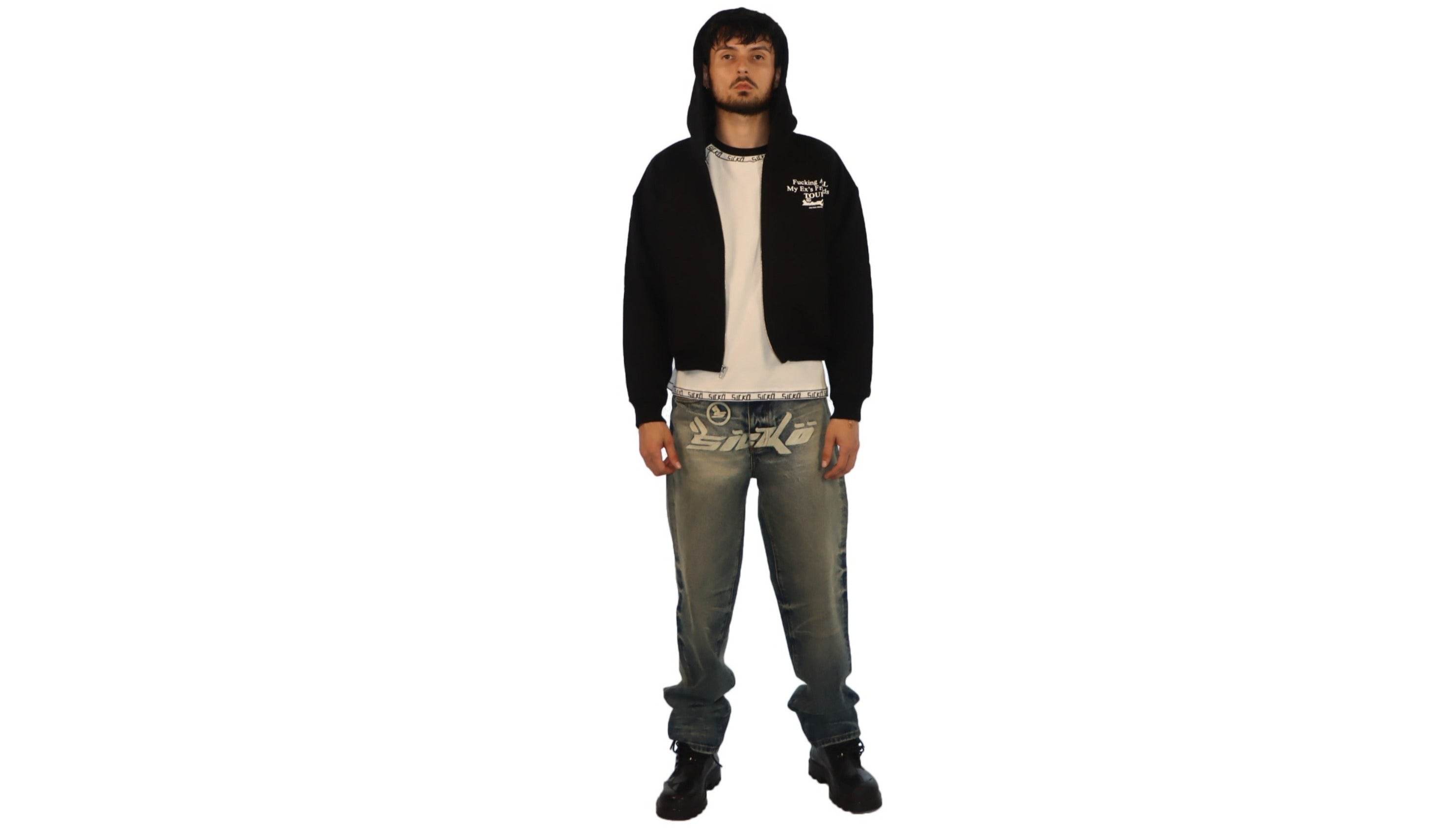 Sicko Exs Cropped Zip Hoodie - Hesperia