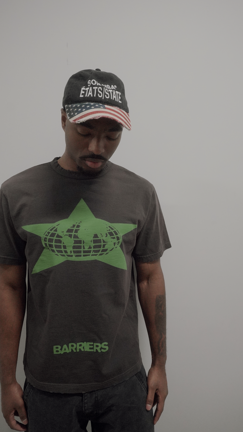 Barriers Distressed Star Ringer Tee Mink