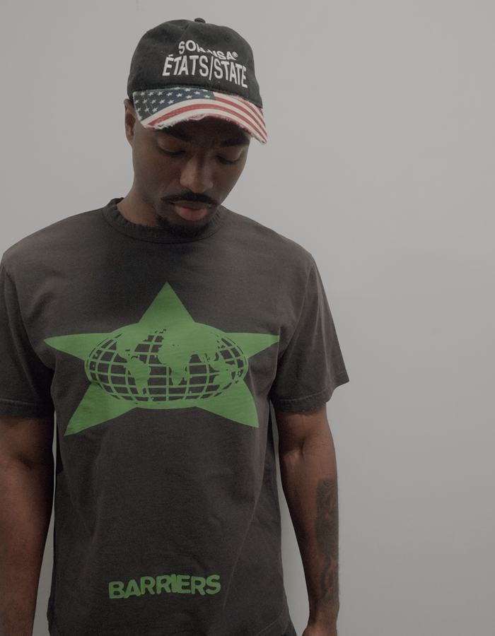 Barriers Distressed Star Ringer Tee Mink