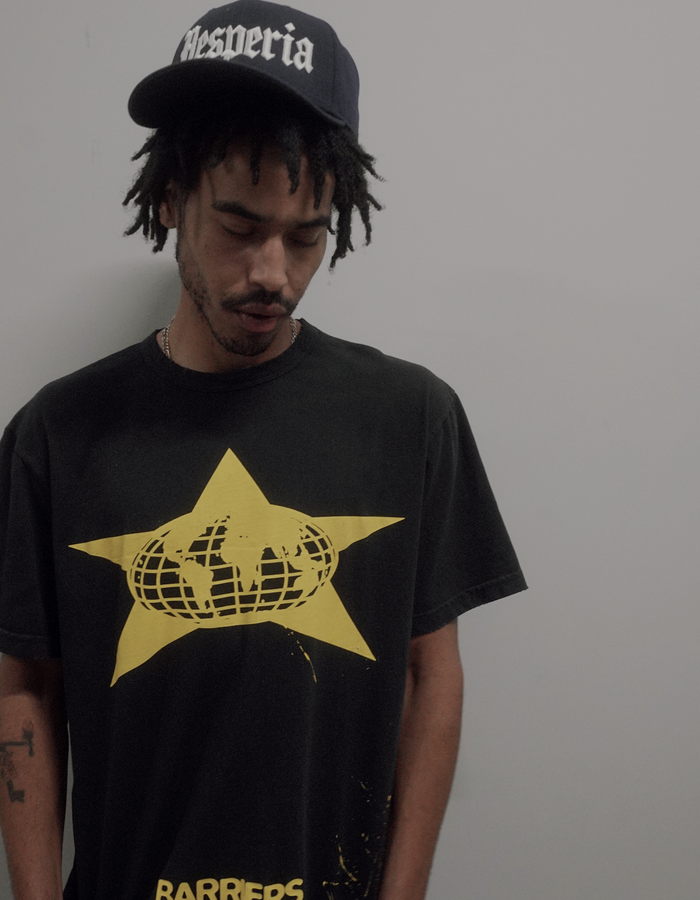 Distressed Star Ringer Tee Vintage Black