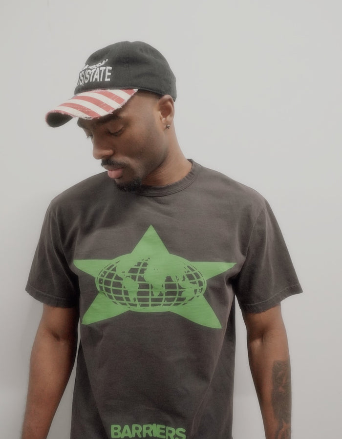 Barriers Distressed Star Ringer Tee Mink