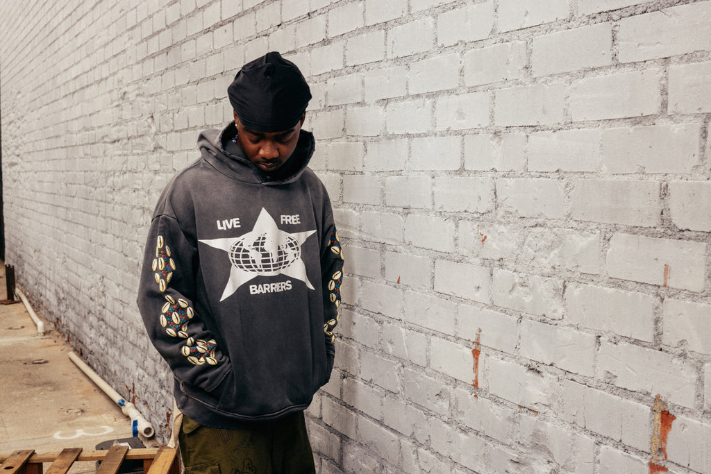 Barriers Cowrie Shell Hidden Pocket Hoodie Mink