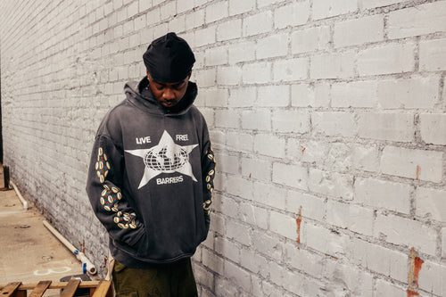 Barriers Cowrie Shell Hidden Pocket Hoodie Mink