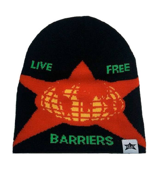 Barriers Beanie in Black/Orange